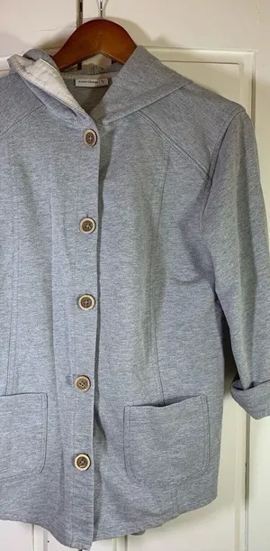 Susan Graver Hoodie Sweatshirt Jacket Womens Small Cozy Pockets‎ Basic Cabincore thumbnail 1