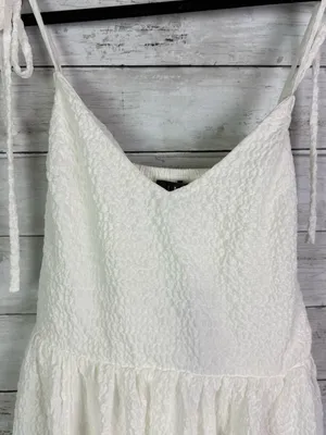 Lulus Cute and Sweet White Tie-Back Mini Skater Dress Size Medium thumbnail 4