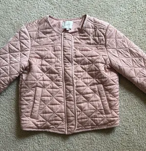 Vinted LOFT women full zip Quilted Pink Jacket size S thumbnail 1