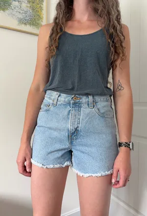 Vintage London Jean Light Wash High Waisted Jean Shorts Size 6 thumbnail 1