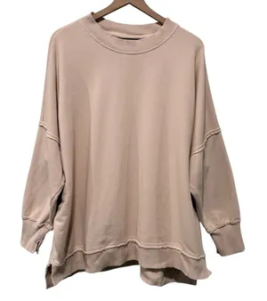 Aerie Oversized Crewneck Sweatshirt Women Sz L Pink Boho Pullover thumbnail 1
