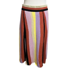 Anthropologie Laia shimmer striped midi skirt Sz L‎ thumbnail 4