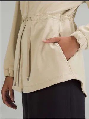 NWT Lululemon Softstreme Cinch-Waist Full-Zip Jacket size medium color bone thumbnail 5
