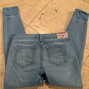 vintage True Religion Blue SkinnyJeans 28 lowrise ankle skny string crystal thumbnail 4
