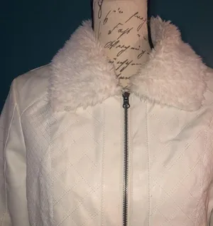 BKE Fur Lined Faux Leather Moto Jacket, Large thumbnail 2