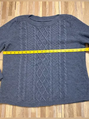croft & barrow Cobalt Blue Cable Crewneck Sweater Women’s Size Medium thumbnail 3