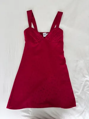 Princess Polly Red Polka Dot Dress thumbnail 4