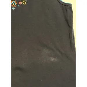 Vintage White Stag Embroidered Tank Top Black Sleeveless Boho Women's Large thumbnail 5