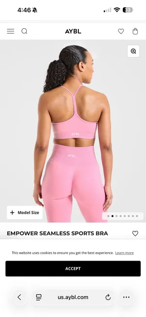 AYBL Seamless Sports Bra Baby Pink thumbnail 2