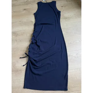 NWT Michael Stars Hope Midi Dress with tie ultra‎ rib Admiral blue high neck 1X thumbnail 3