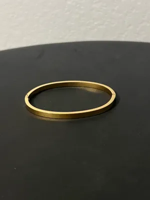 Gold stainless steel bangle with rhinestones thumbnail 5