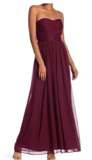 NWT MARINA Sz 6 Wine Chiffon formal/bridesmaid Dress thumbnail 1