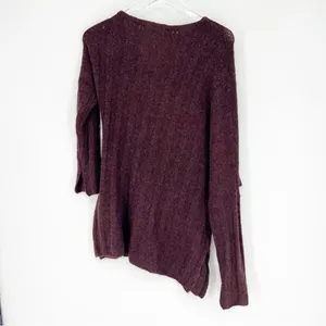 NWT ZARA Asymmetrical Off Shoulder Wool Blend Sweater‎ Women's L Quiet Luxury thumbnail 4