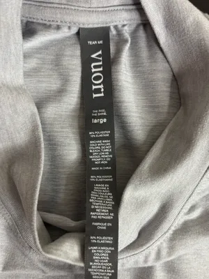 Vuori Long Sleeve Lux Crop Tee heather gray size large thumbnail 4