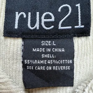 Y2K Rue21 Tan Corduroy Button Front Utility Jacket Womens Large‎ Cotton Academia thumbnail 4