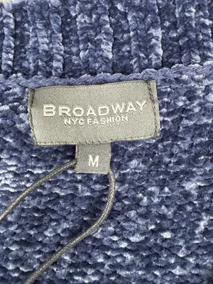 NWT Broadway NYC Genny Chenille Sweater Women M Blue V Neck Cozy Plush Knit thumbnail 5