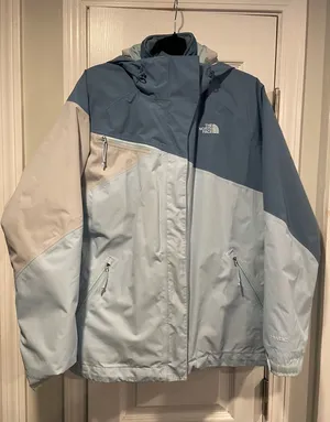The North Face Size XL HyVent Waterproof Ski Jacket Blue Gray Colorblock Hooded thumbnail 1