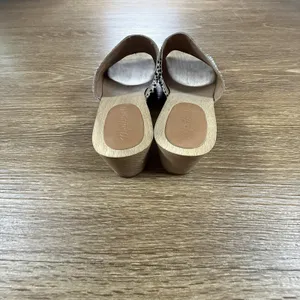Madewell Clog Mule Sandals Womens 8 Spotted Calf Hair Wood Heel Slides Boho Chic thumbnail 5