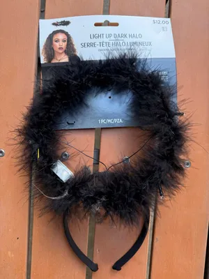 Light Up Dark Halo Black Feather Headband thumbnail 1