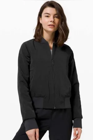 Lululemon reversible black Serene Travels Bomber size 8 thumbnail 1