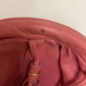 Vintage Valley Girl Pink Leather‎ Clam Shell Crossbdy Bag A27 thumbnail 8