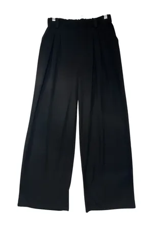 Halara Black Wide Leg Pleated Trousers‎ Womens Medium Tall Elastic Waist Pants thumbnail 1