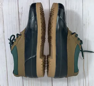 Vintage B.A. Sport weatherproof low top duck rain boots womens size 9 black/green/tan. Insoles of Dupont, Thermolite performance insulation thumbnail 8