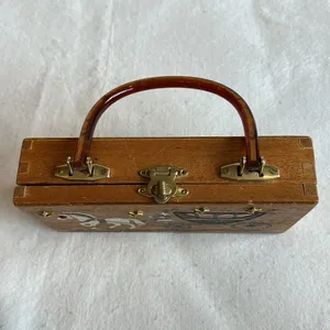 Vintage Wooden Box Handbag with Horse and Carriage Design by Gary Gails thumbnail 3