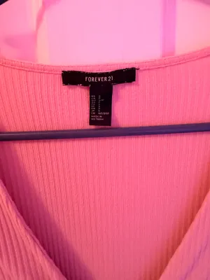Forever 21 Long Sleeve Crop Top Pink thumbnail 4