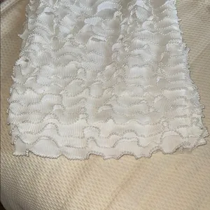 NWOT Special Gianni Bini Strapless White Pearl Ruffle Trimmed and Textured Dress thumbnail 6