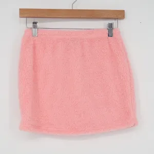 SHEIN Pink Faux Fur Mini Skirt XS Fuzzy Plush Elastic Waist thumbnail 2