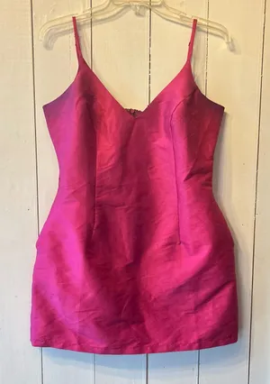 Lulu's Fuchsia Pink iridescent Mini Dress medium thumbnail 1