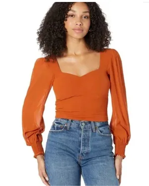 Abercrombie and Fitch Orange Long sleeve Top thumbnail 1