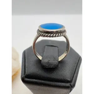 Vintage Turquoise Sterling Silver Ring Signed‎ SE Size 6 Oval Blue Stone 925 thumbnail 3