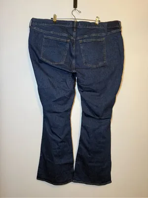 Abercrombie and Fitch mid rise bootcut jeans in dark wash tall inseam thumbnail 3