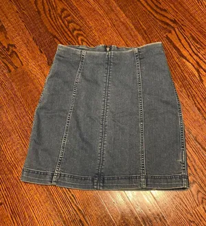 Free People denim Bodycon skirt thumbnail 1