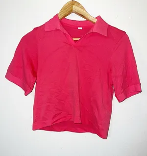 Lululemon Women's Pink Collared Cropped Short-Sleeve Polo thumbnail 1