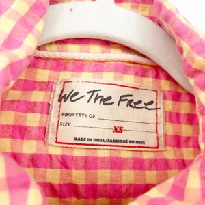 Free People FP We The Free Womens Boho High‎ Tide Button Down Gingham Shirt XS thumbnail 5