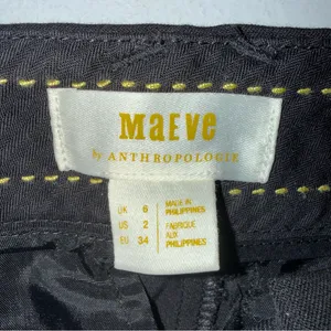 Anthropologie Maeve‎ Black Ankle Straight Leg Pants Size 2 thumbnail 4