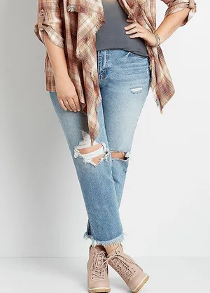 KanCan Vintage High Rise Destructed Straight Ankle Jean thumbnail 1