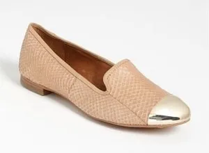 Sam Edelman Aster Loafers Womens 7.5M Tan Snakeskin Gold Cap Toe Flats thumbnail 1