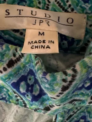 Sleeveless Green & Navy Paisley Casual Dress thumbnail 3