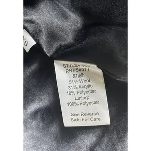 CAbi Women Blair Pea Coat Sz‎ XS Dark Blue Tweed Wool Blend Jacket Herringbone thumbnail 6