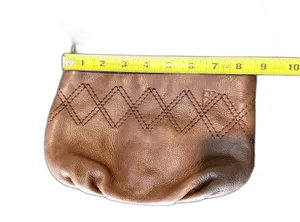 Vintage Eddie Bauer Brown Pebbled Leather East West Crossbody Bag Y2K Boho Purse thumbnail 5