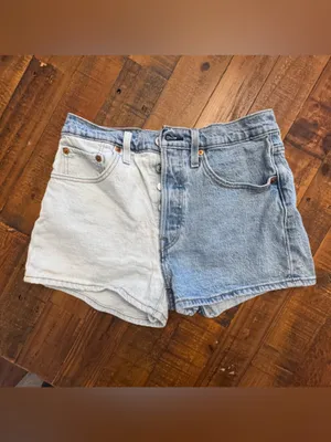 LEVIS‎ Two-Tone Colorblock Denim Shorts thumbnail 2