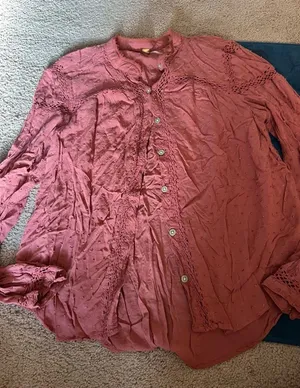 Free‎ people medium pink blouse thumbnail 1