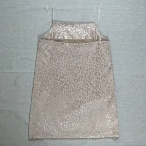 TopShop | Beige Satin Leopard Print Shift Dress | Size 6 thumbnail 2