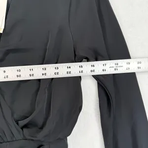 Abercrombie & Fitch Black Long Sleeve Surplice Mini Dress XS Fit to‎ Flatter thumbnail 2