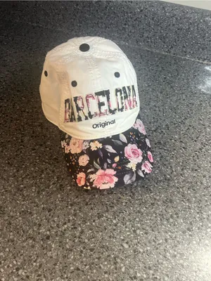 Robin Ruth Floral Barcelona Baseball Cap - White & Black thumbnail 2
