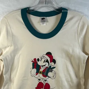 Disney Collection Hanna Andersson‎ Long Sleeve Minnie Mouse Christmas Top Size M thumbnail 2